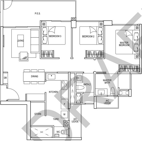 iNz Residence EC Floor Plan 3 Bedroom C6p