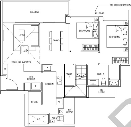 iNz Residence EC Floor Plan 5 Bedroom E1 UL